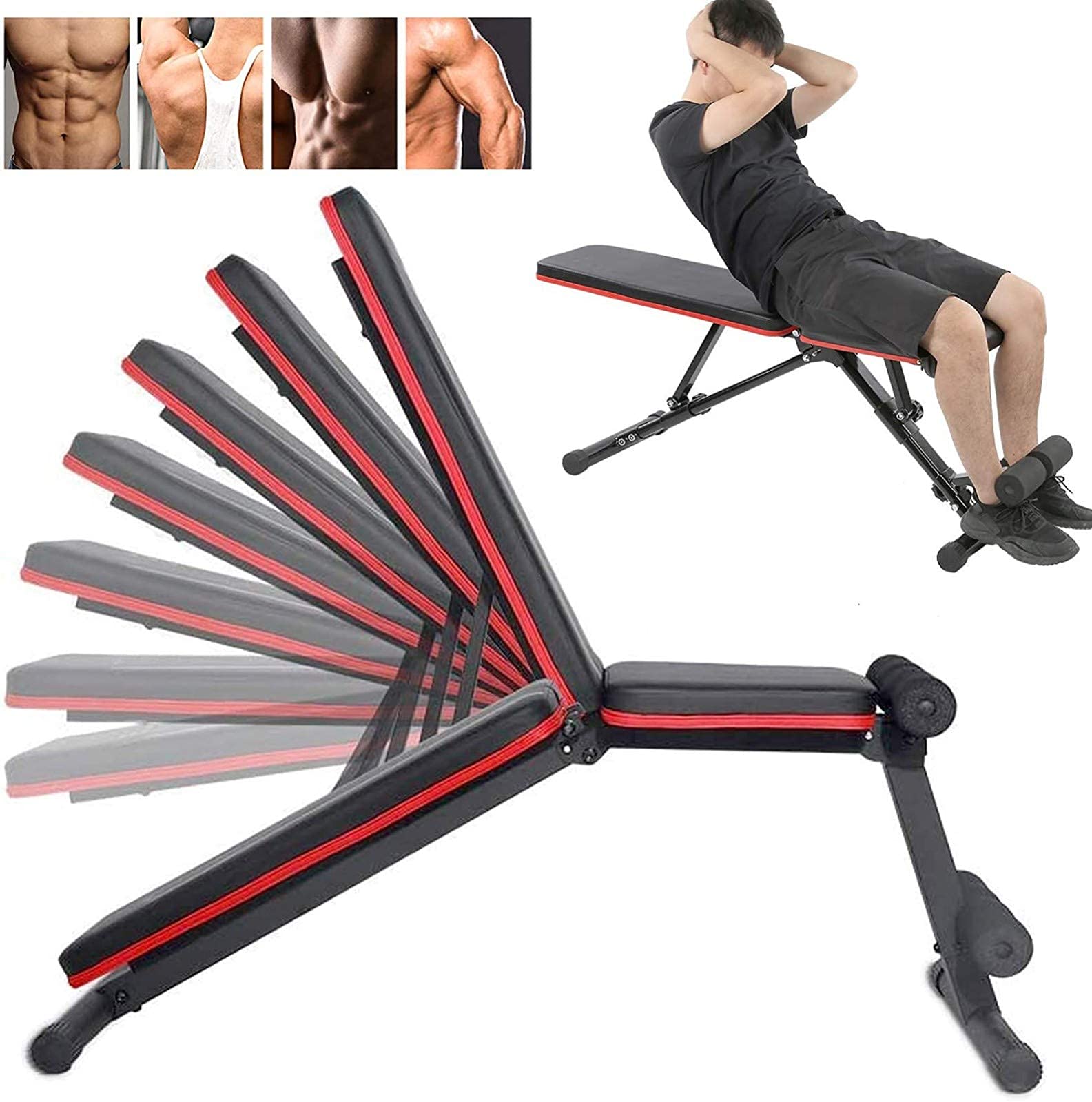 Panca Pesi Pieghevole,Sgabello Multifunzionale Con Manubri Pieghevole, Sgabello Con Manubri Regolabile, Per La Casa In Ufficio In Palestra, Carico Massimo 250Kg