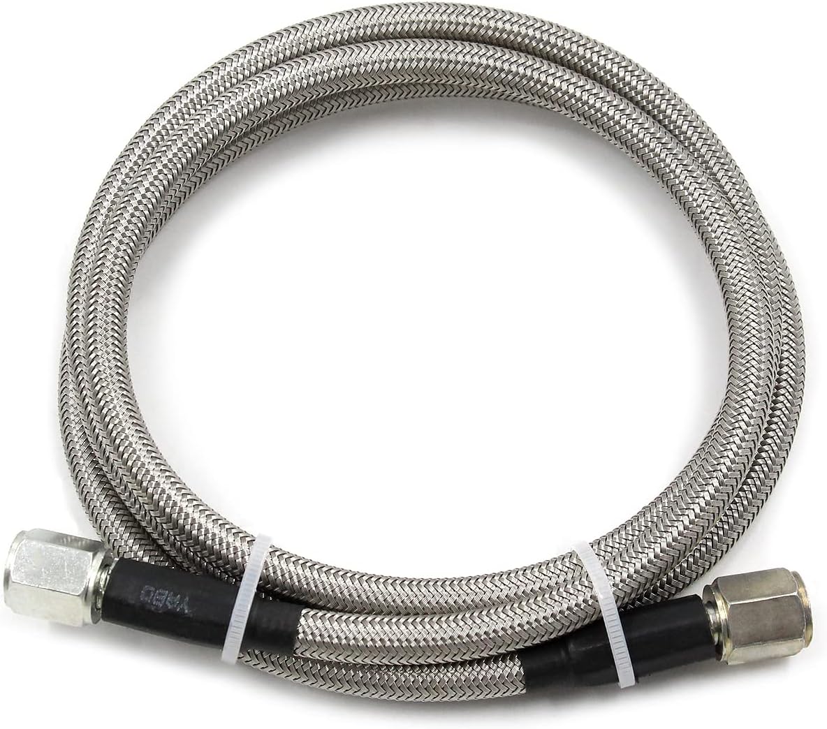Steel Braided Turbo Oil Feed Line -4AN, Pressure Stainless Remote Turbocharger Sensor Teflon 4 AN Gauge Line Kit (36 inch)