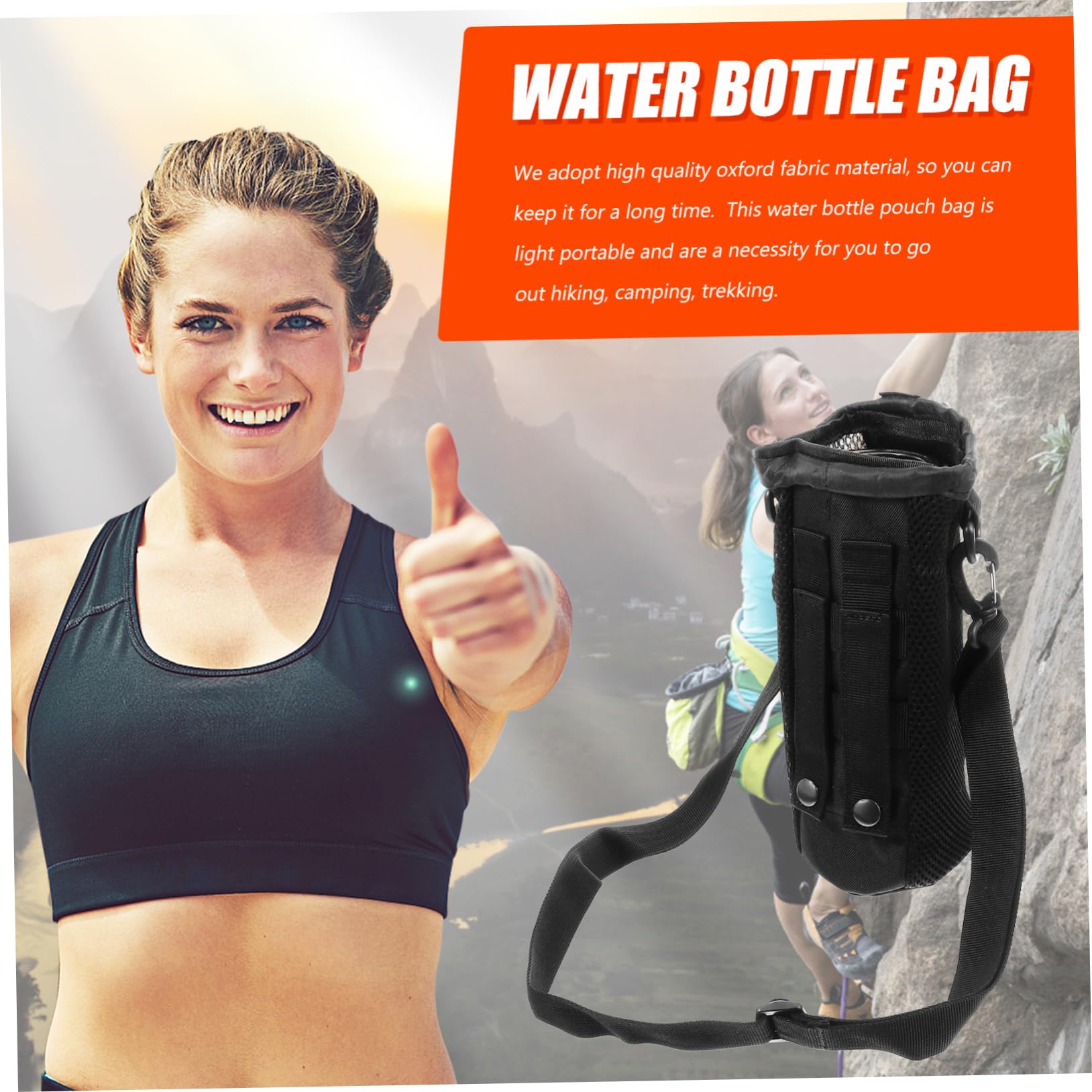 UPKOCH bolsa de botella de agua bolsa de botella aislada Portabotella de agua bolso de la de la botella de agua bolsa portabotellas de agua tela oxford Black