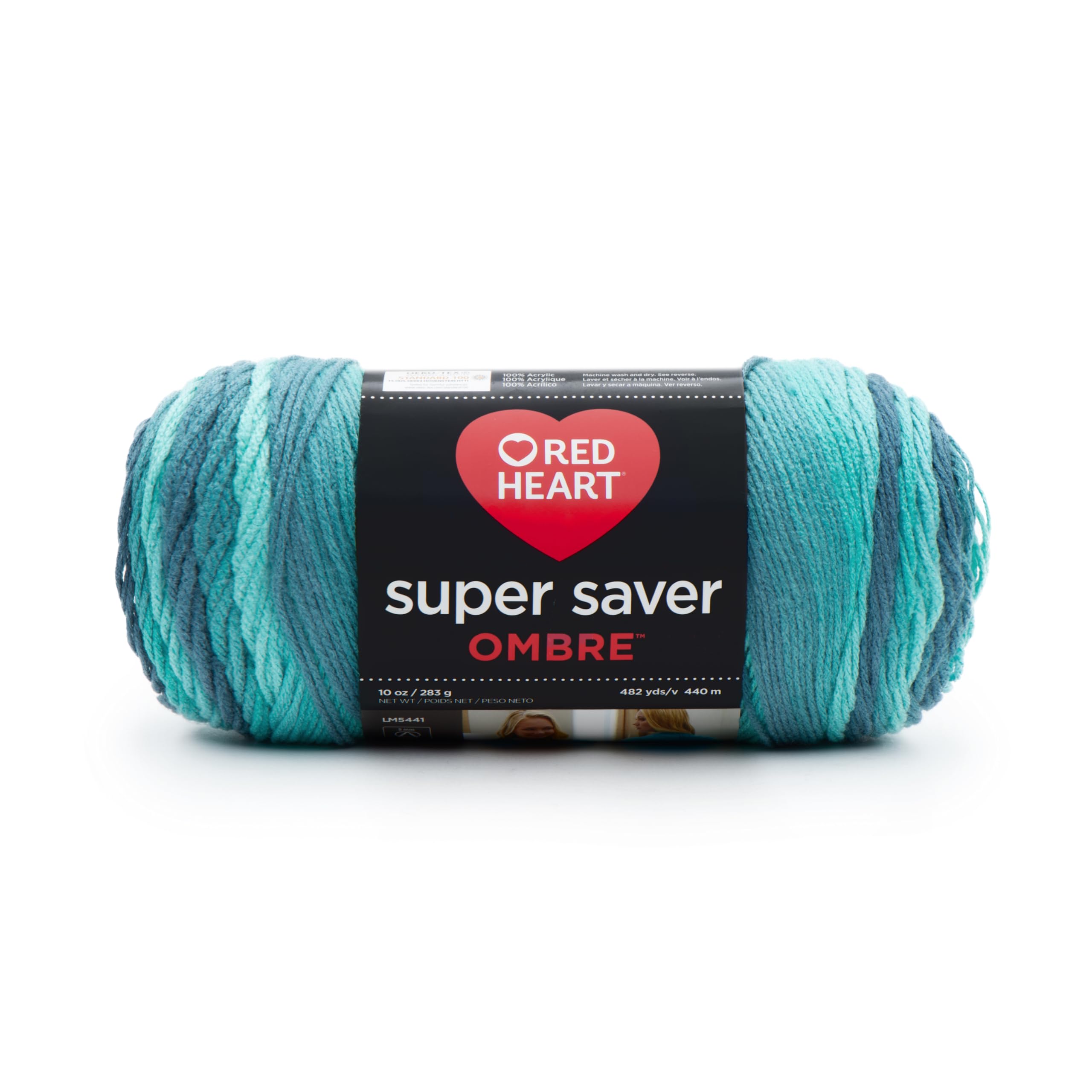 Red Heart Super Saver Ombre Yarn, Blue-Tiful