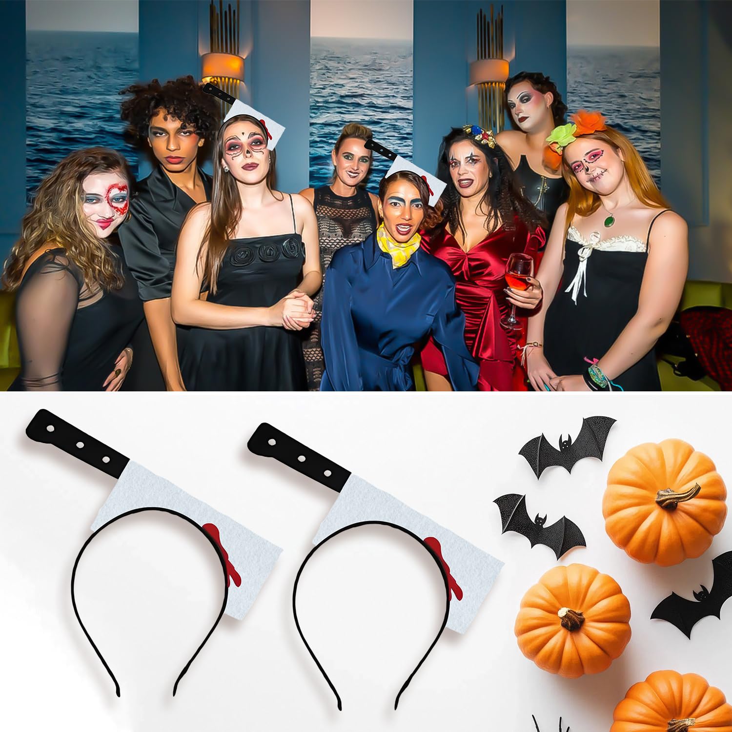 UNVOJL Halloween Felt Hair Hoop Bloody Headbands Cosplay Hair Band Fake Weapon Horror Accessory for Halloween - Image 2