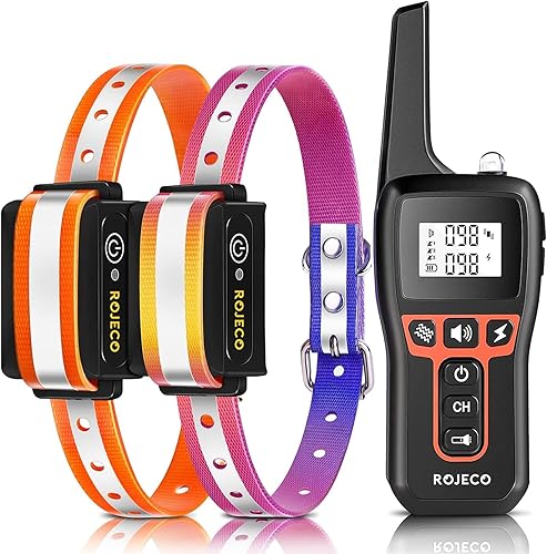 ROJECO Collar de choque para perros para 2 perros con control remoto de 3300 pies, IPX7 impermeable, collar de choque recargable para perros disponible en Yaxa Costa Rica