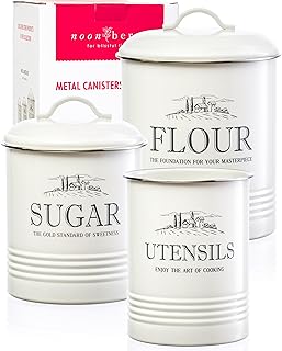 Canisters for Kitchen Counter, Set of 3 - Airtight Sugar and Flour Conta...