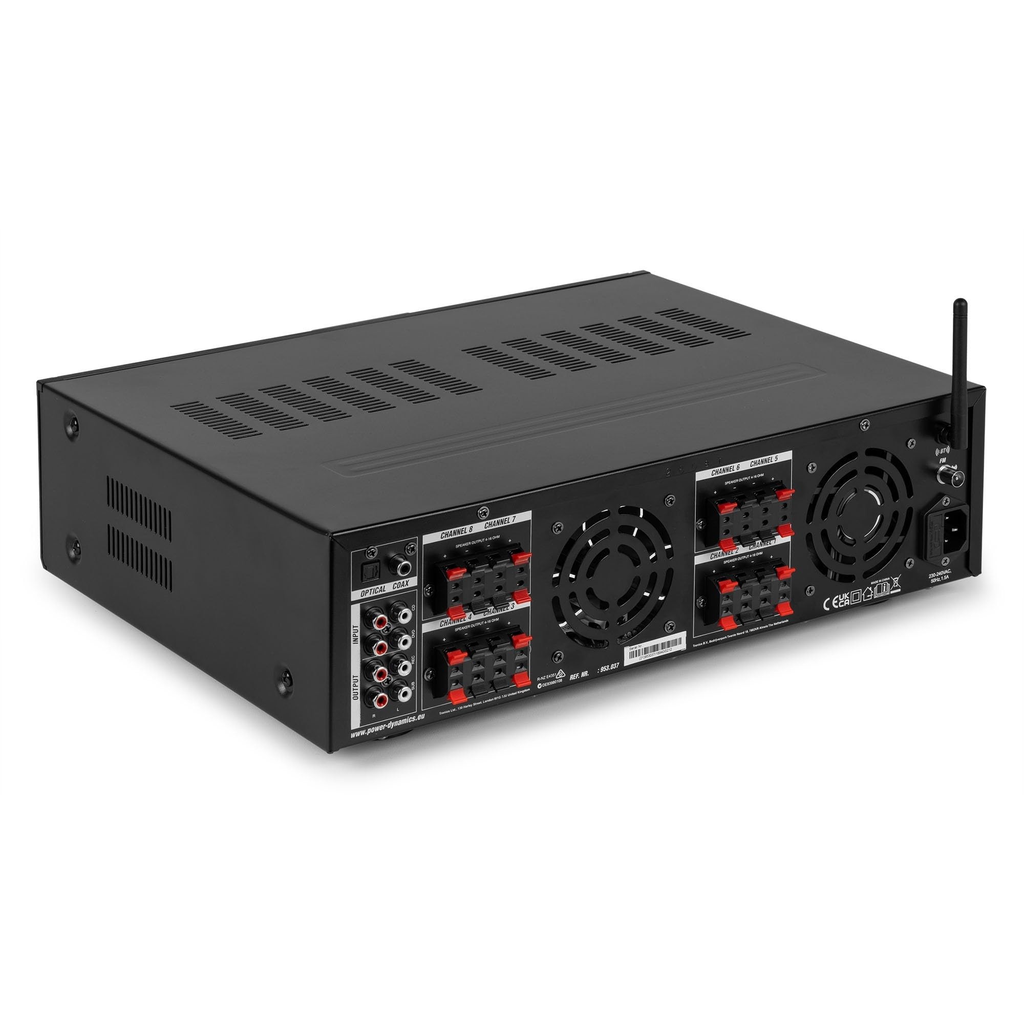 IMPIANTO AUDIO FILODIFFUSIONE 8 ZONE AMPLIFICATORE CON BLUETOOTH+CASSE AUDIO (ALTOPARLANTI NERI)