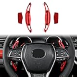 Compatible with Toyota Camry 2026 2025 2024 2023 2022 2021 2020 2019 2018 for Corolla RAV4 Crown Avalon Accessories Sporty Car Paddle Shifter Extension Shift Paddle Cover Trims -Red