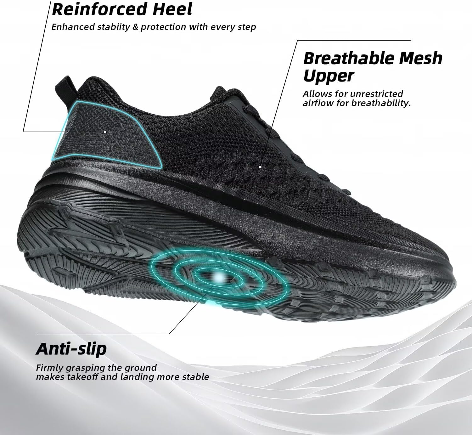 Men's Wide Toe Walking Shoes Casual Trail Running Sneakers Cross-Trainer Tennis Non Slip Athletic Gym Workout Soft Sole - Image 6