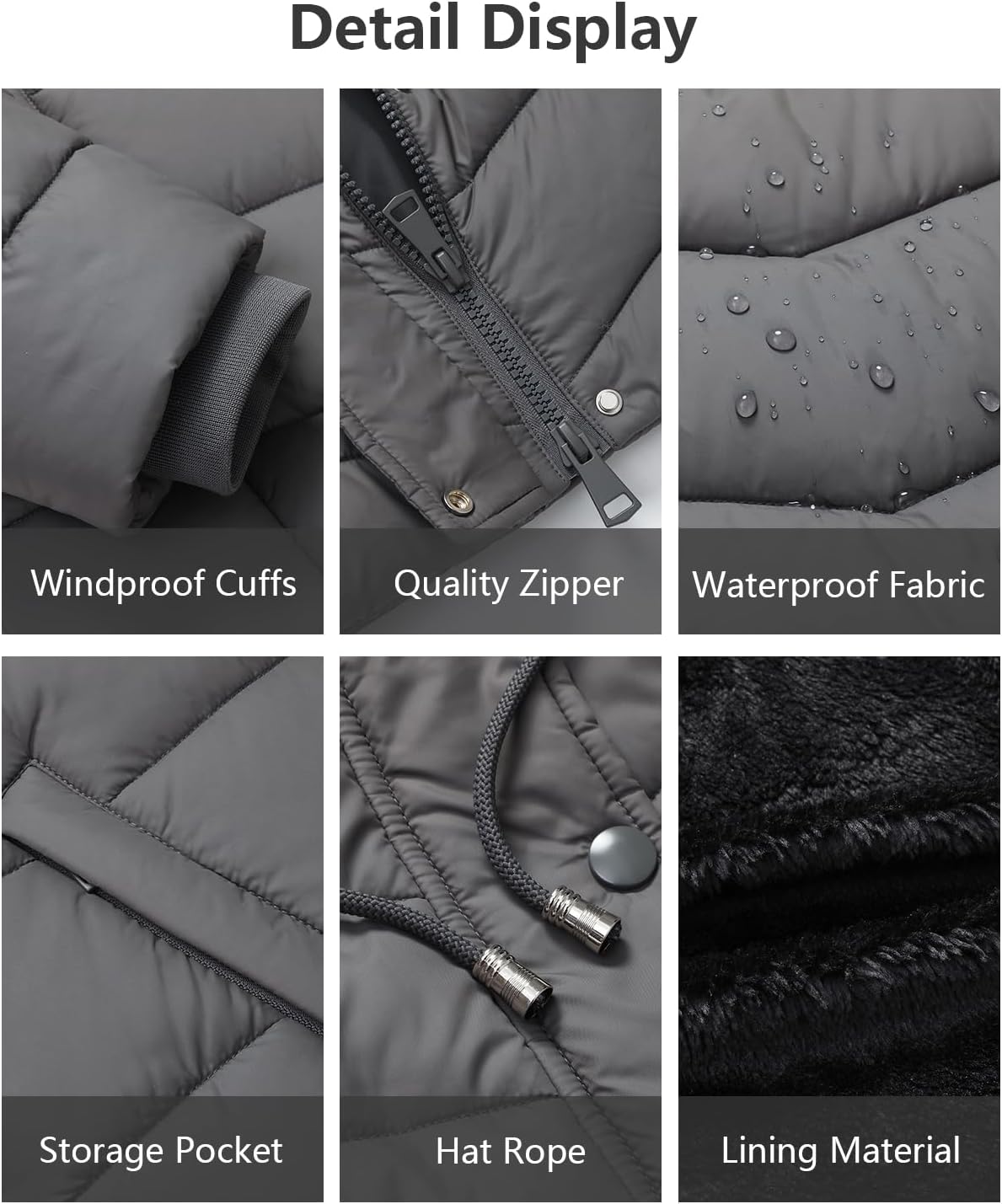 Women's Long Winter Puffer Coat Warm Thicken Fleece Lined Down Jacket Waterproof Detachable Hooded Parka - Image 5