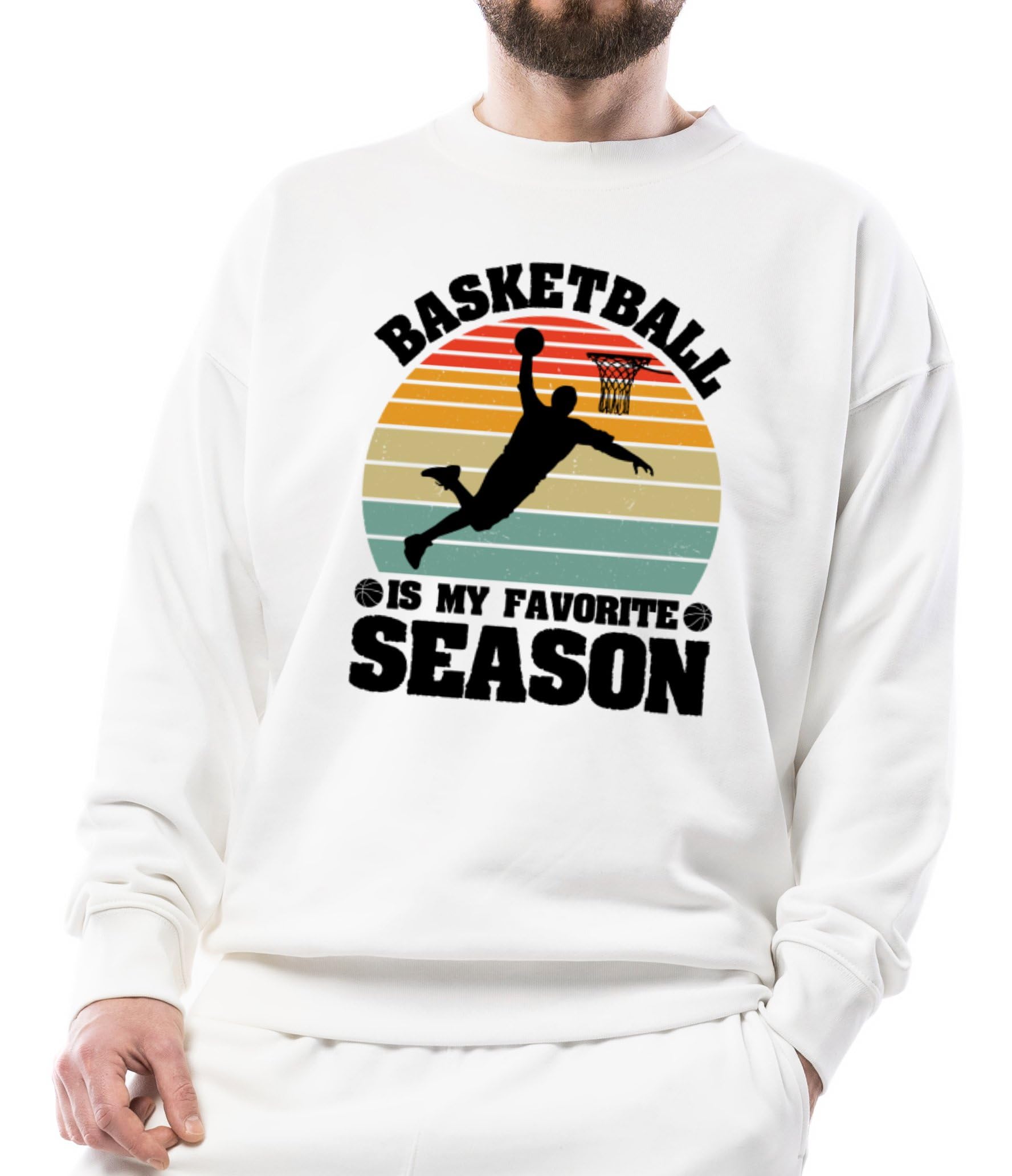 Basketball is My Favorite Season Unisex Sweatshirt, Retro Basketball Graphic Sweatshirt, Comfortable Casual Wear, Gym Apparel, Sports Lover-image-45
