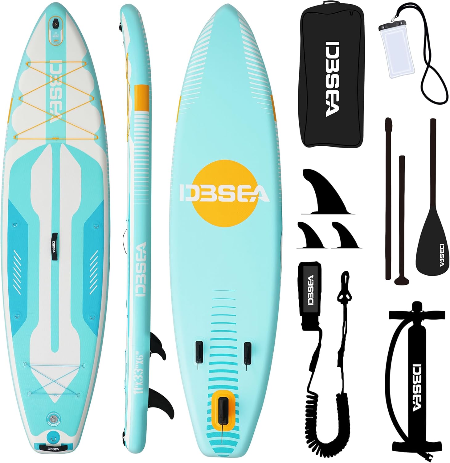 11′ Inflatable Stand-Up Paddle Board – Available 33″/34″/35″ Extra Wide Inflatable Paddle Board with SUP Accessories, Camera Mount, Basic All-Around SUP Board for All Skill Levels, Up to 500lbs