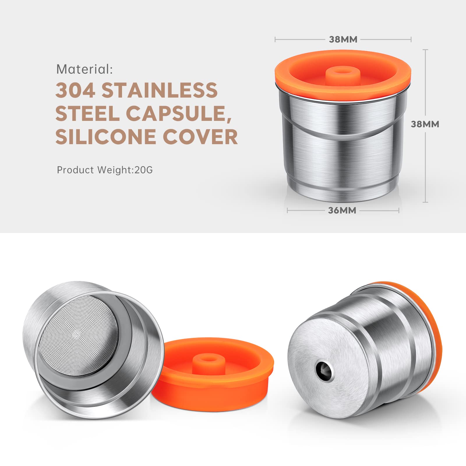 Set di 2 filtri ricaricabili per cialde di caffè e tamper compatibili con la macchina Illy IperEspresso X7.1 Y5 (2 capsule di caffè e 1 tamper)