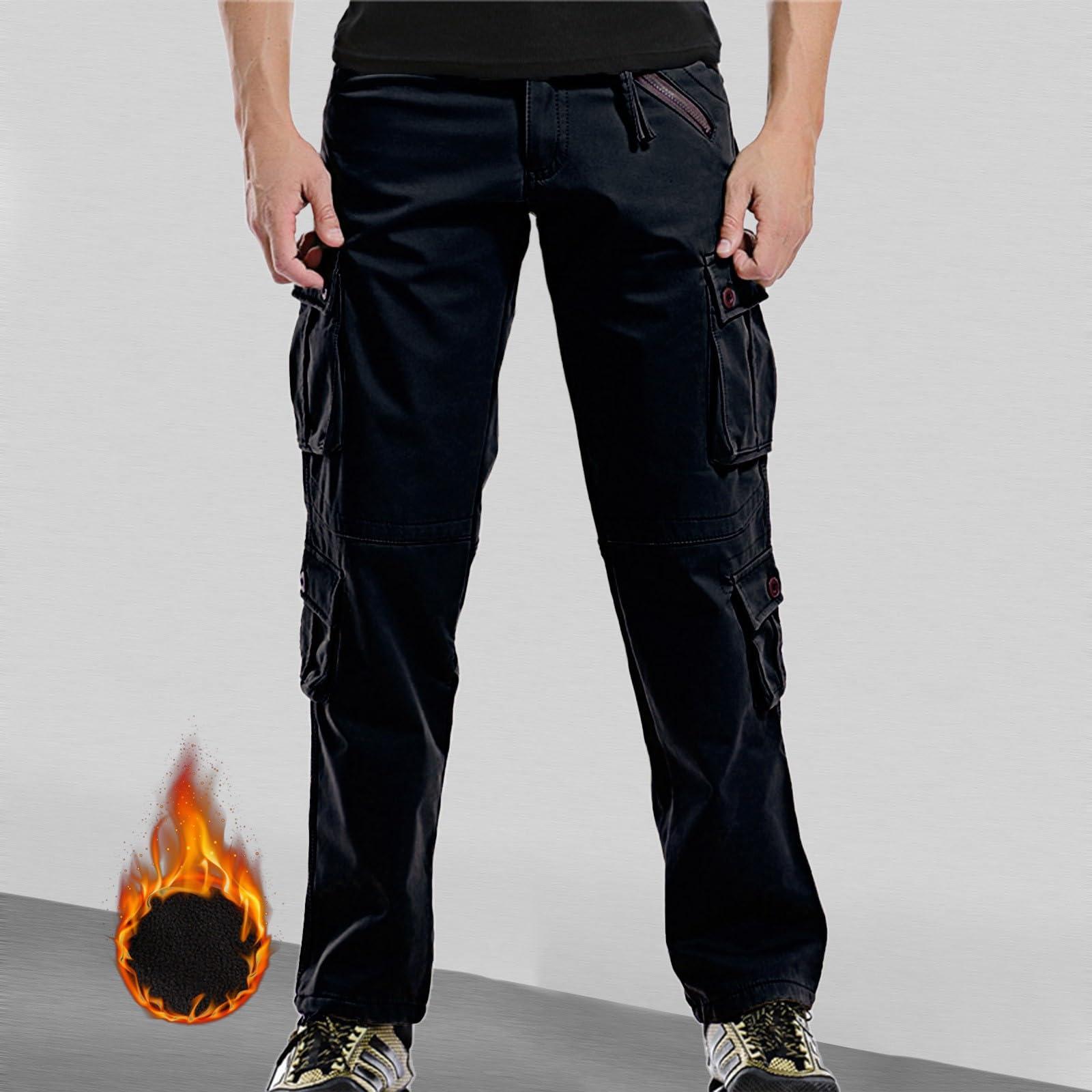 Pantalones cargo para hombre, militares, largos, tiempo libre, cargo, pantalones de trabajo, elásticos, militares, peto, algodón, holgados, chinos, para el tiempo libre