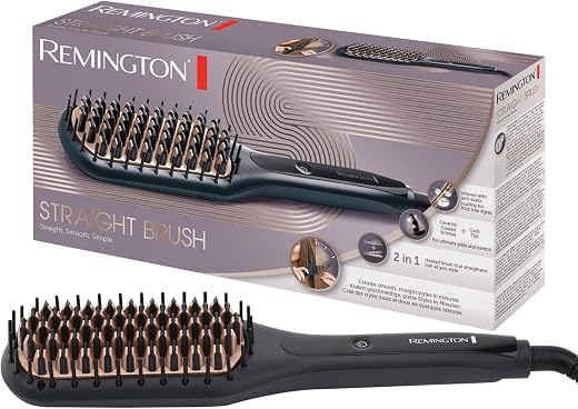 Remington 62 Watts CB7400 Keratin Protect Sleek & Smooth Heated Brush (Gray)