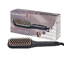 Remington Spazzola Lisciante per Capelli 2 in 1 – Piastra Capelli + Spazzola Capelli – Setole rivestite in ceramica e antistatiche, display digitale, 150-230°C, tempi di styling ridotti, CB7400