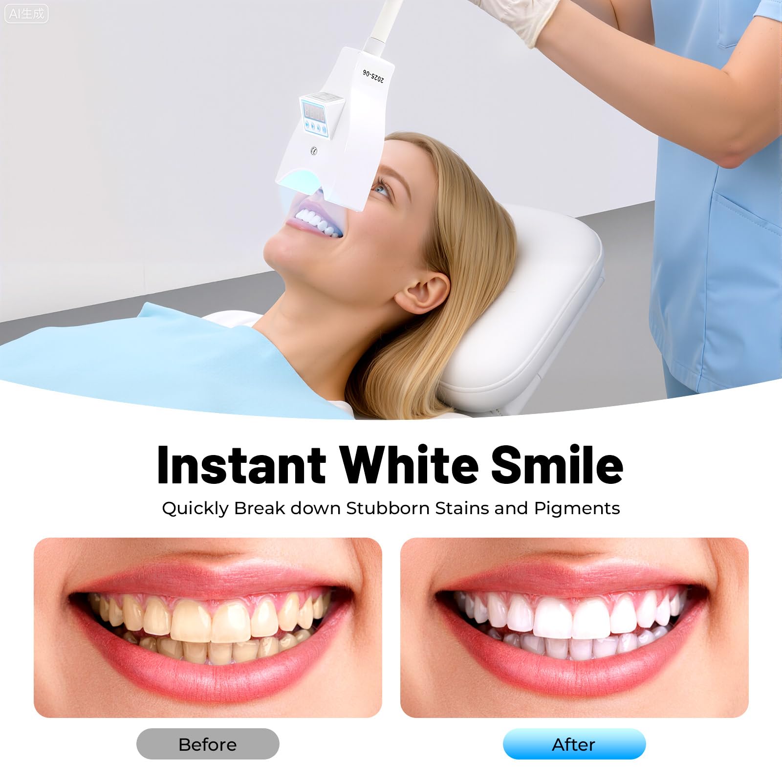 LED Dental Teeth Whitening, Dental LED Zahnweiß Bleaching Lampe, Accelerator Teeth Whitening Light, Licht ZahnBlanqueamiento con Temporizador, Fácil de usar, Oral Care Blanqueamiento Dientes