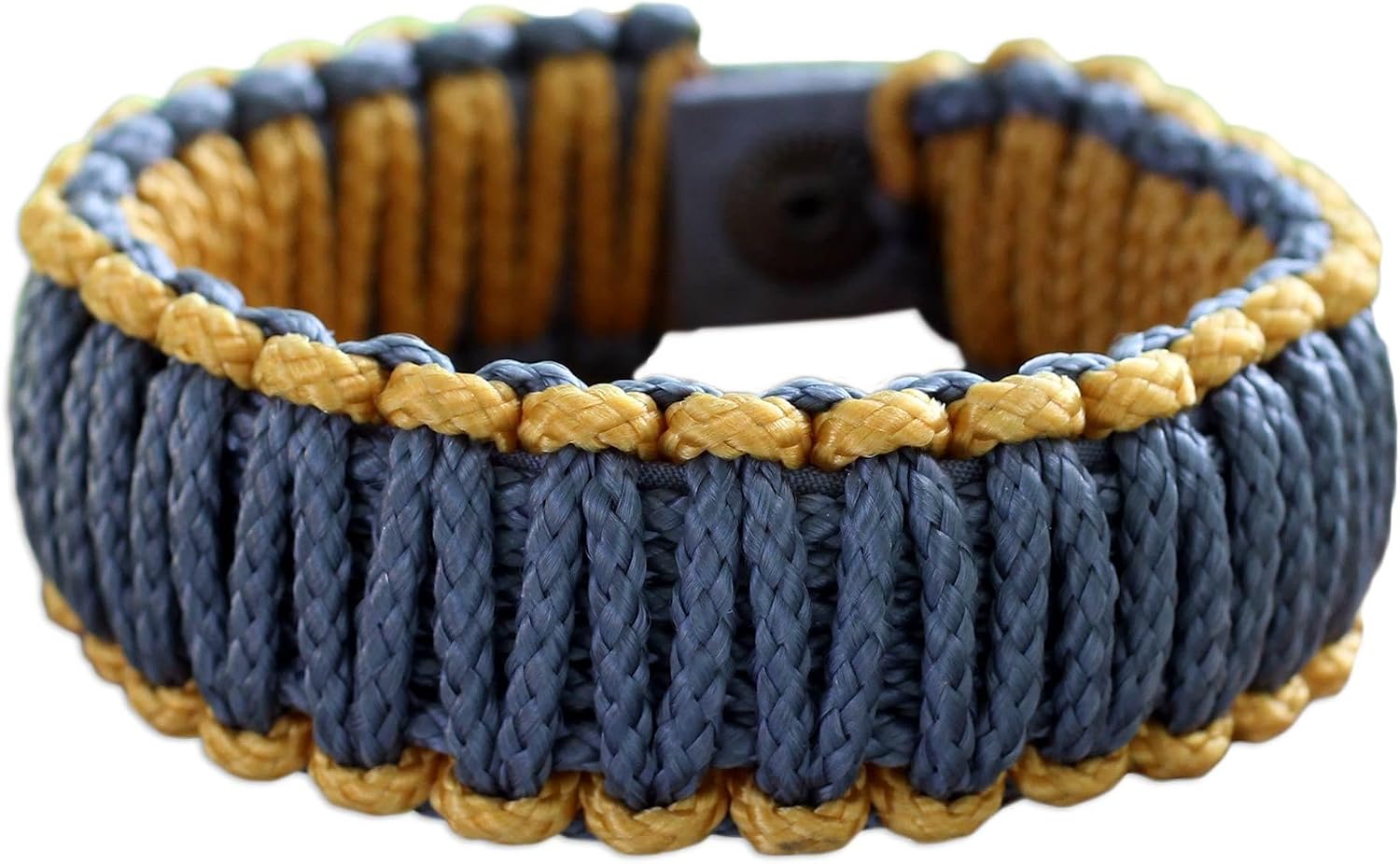 NOVICA Artisan Handmade Men's Wristband Bracelet Rope Recycled Ghana Eco Friendly [8.5 in L x 0.9 in W] ' Amina in Golden Gray'