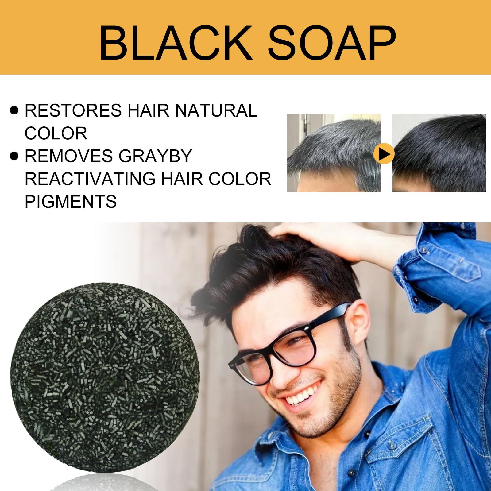 Amazon.co.jp: Black Hair Soap, Hair Darkening Soap, Black Soap Bar