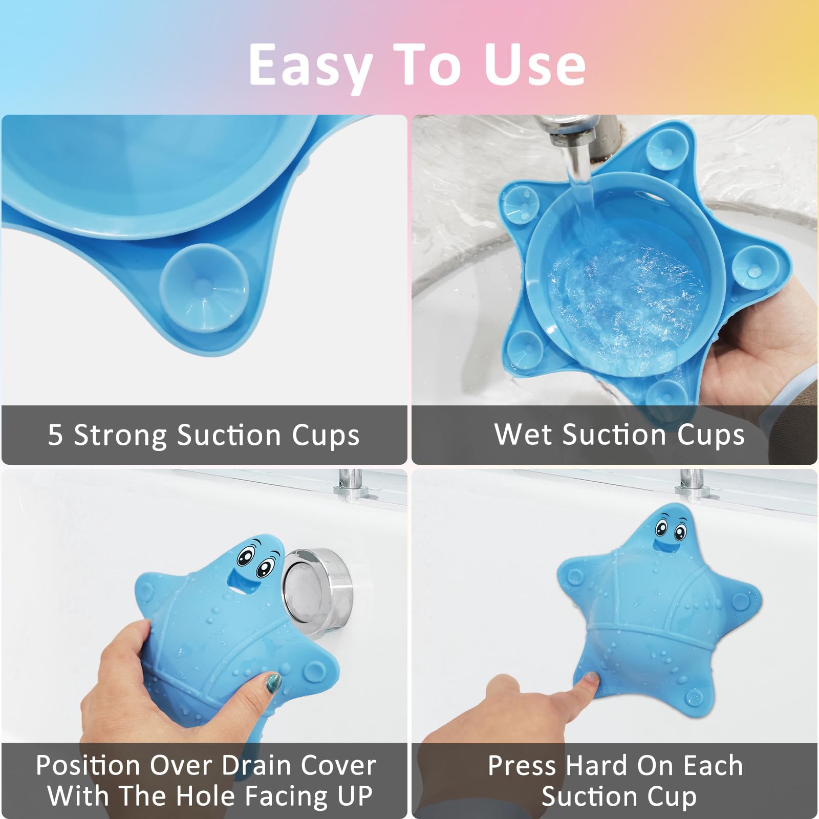 Badewannen-Überlauf-Abdeckung Aus Silikon – Oktopus-Design Mit Saugnäpfen, Für Tieferes Baden (Aqua-Grün)
