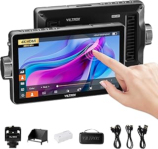 VILTROX DC-A1 Monitor de campo de câmara Full HD de 2800 Nits 1920 x 1080 IPS 4K HDMI Loop in/out, LUTs 3D em forma de onda, assistência ao foco de pico de 170°, ângulo