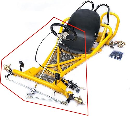 Miniatura 7 de Para 168CC ATV Go Kart Quad Carro Volante Asamblea de Volante, Rack de engranajes de volante delantero Eje Barra de acoplamiento Kit de rótula Kit