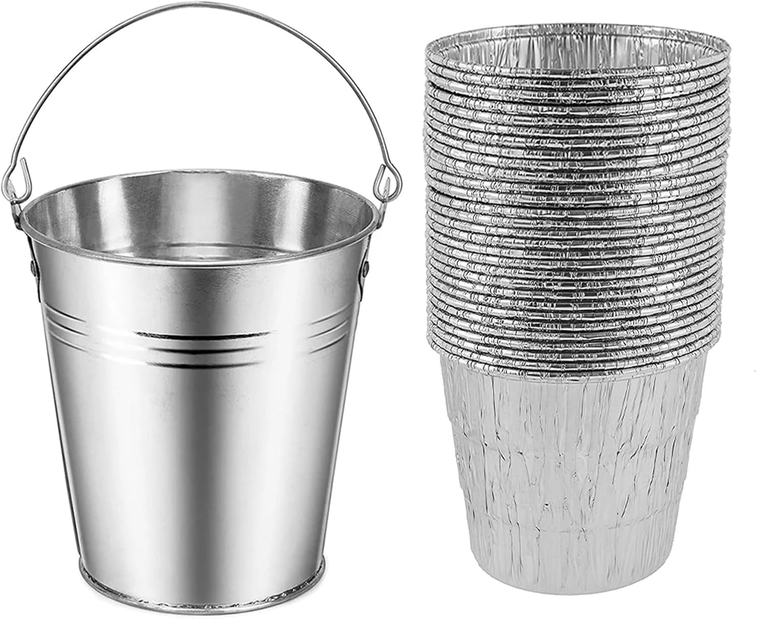 30-Pack Disposable Foil Liners & Grill Parts Drip Grease Bucket For Traeger Grills/Pit Boss/Z Grill/Camp Chef/GMG Grills