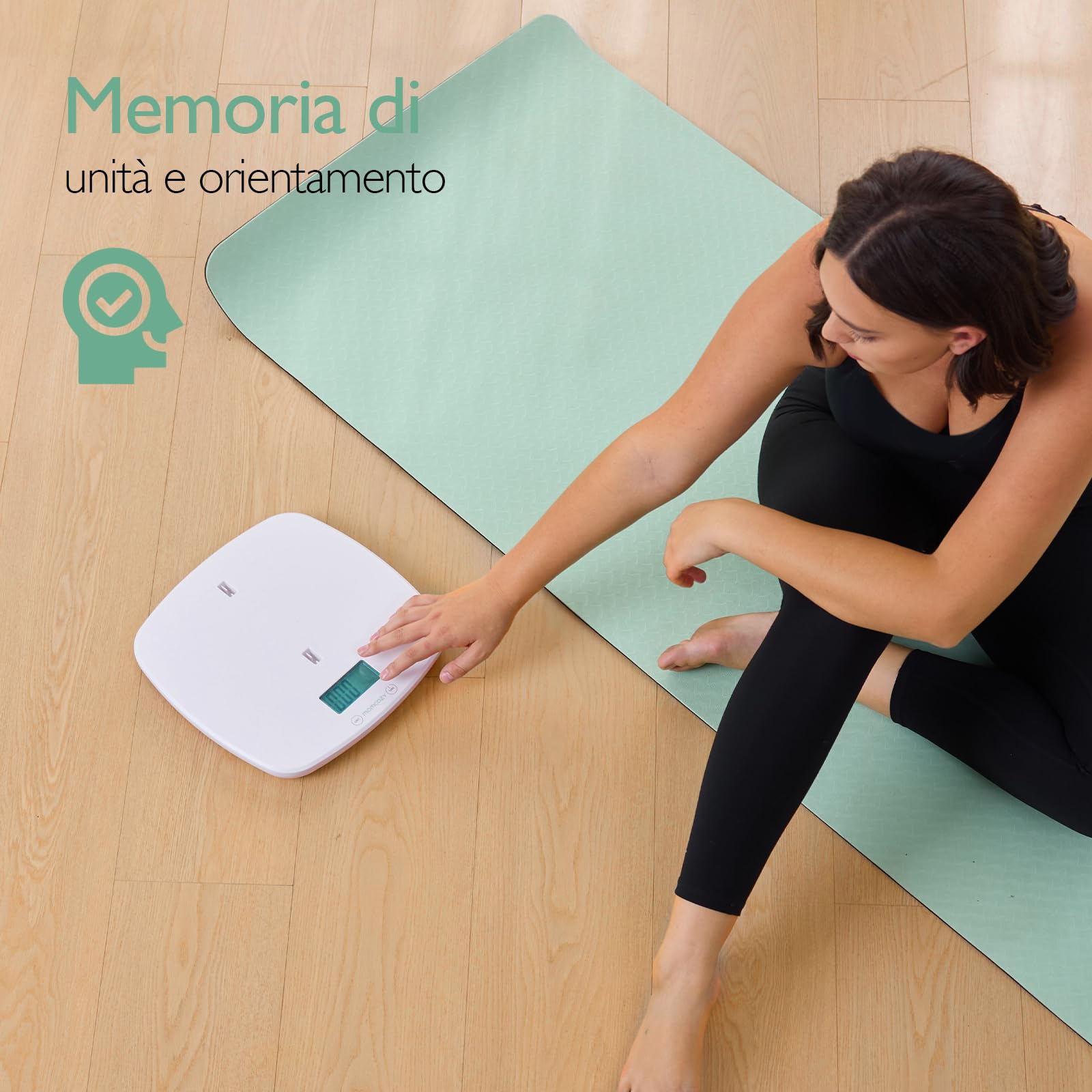 Momcozy Bilancia Neonato Digitale, Adulti e Animali Domestici, Memoria | Vassoio ergonomico rimovibile, Peso/Altezza, precisione 5 g fino a 20 kg, funzione tara, 5 unità e display LED orientabile