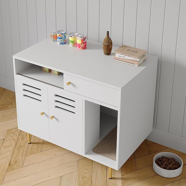 Foto 4 de 8 de Mueble Ocultador De Arenero Moderno, Doble Ventilación Lateral Eficaz, Control De Olores, 2 Cajones