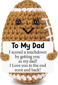 Dad Gifts from Daughter Son Wife Funny Positive Handmade Crochet Football