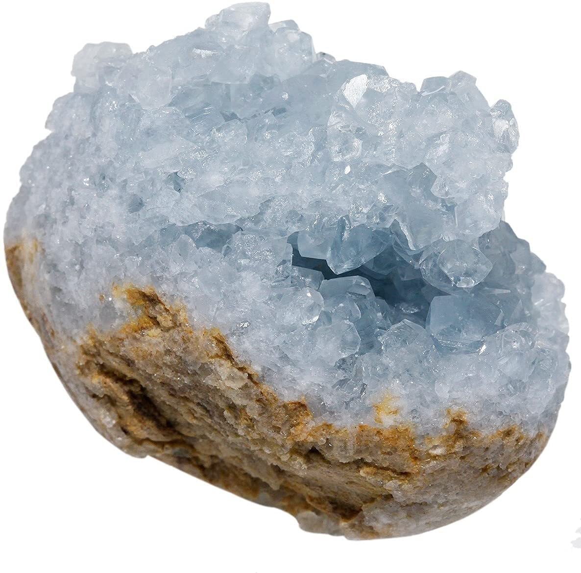 Amazon.co.jp: 天然原石セレスティンクラスターストーン標本家の装飾