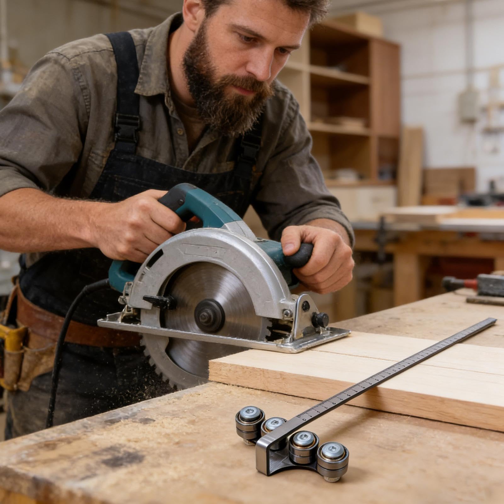 Guida di taglio per circolare Strumento di misurazione regolabile di | Guida per taglio in acciaio inossidabile per produzione di mobili, edilizia, officina, bricolage, falegnameria