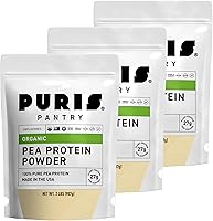 Vista 10 de PURIS® Polvo de proteína de guisante orgánico, 100% cultivado, procesado y empaquetado en Estados Unidos, a base de plantas, 2 libras sin sabor