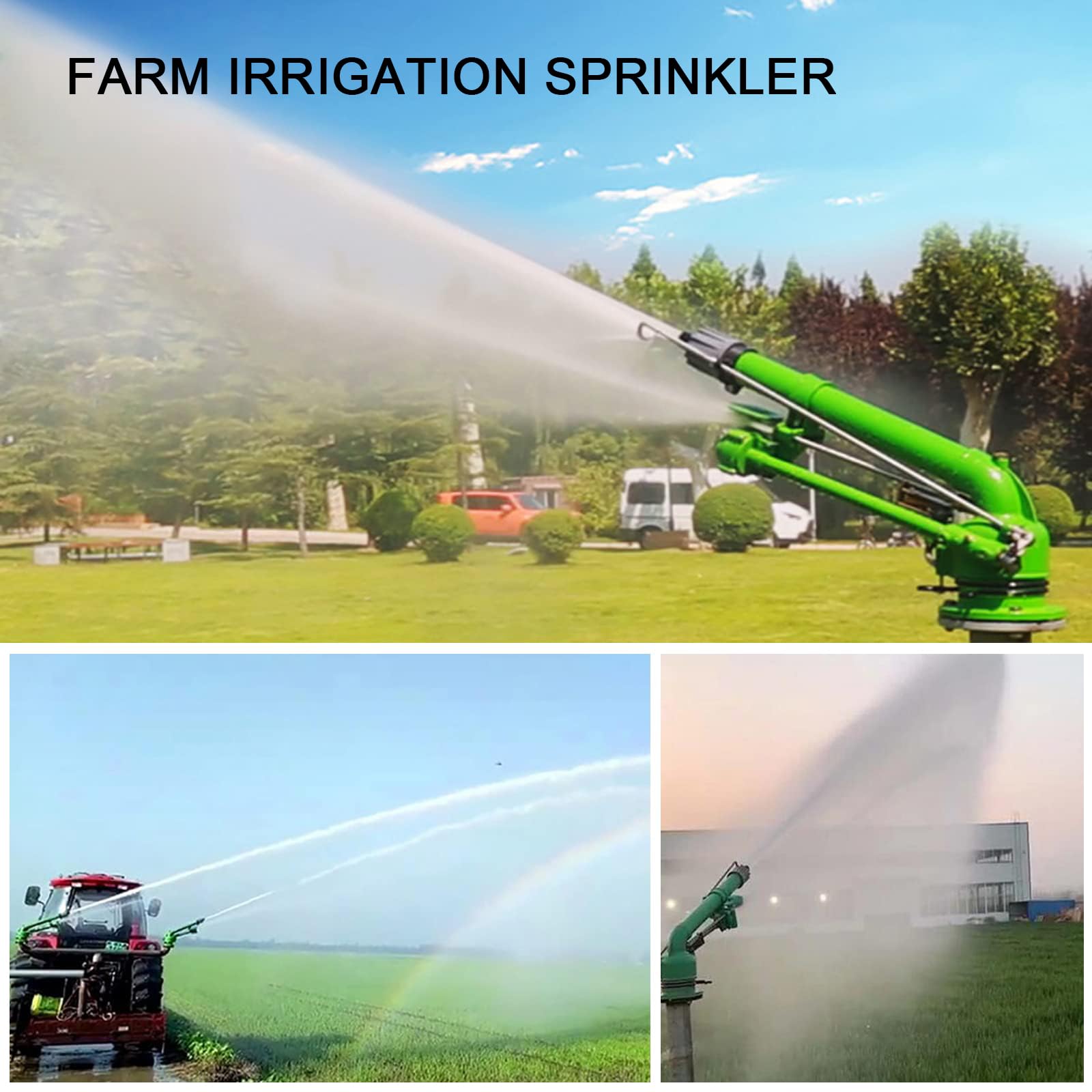 Irrigatore per irrigazione agricola da 50 mm, con ugello di ricambio per irrigazione di grandi aree, ideale per l'agricoltura e la cura del prato
