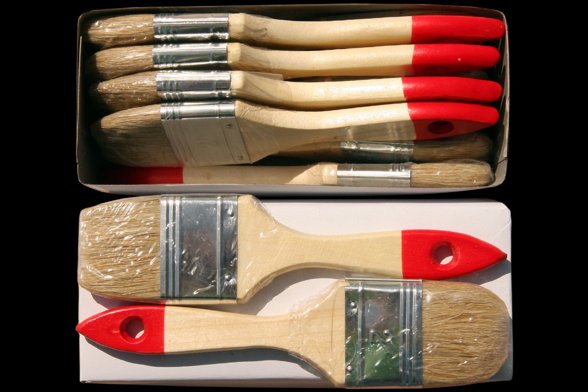 Flachpinsel 50 mm helle Chinaborste 5. Stärke, 96er Set Malerpinsel