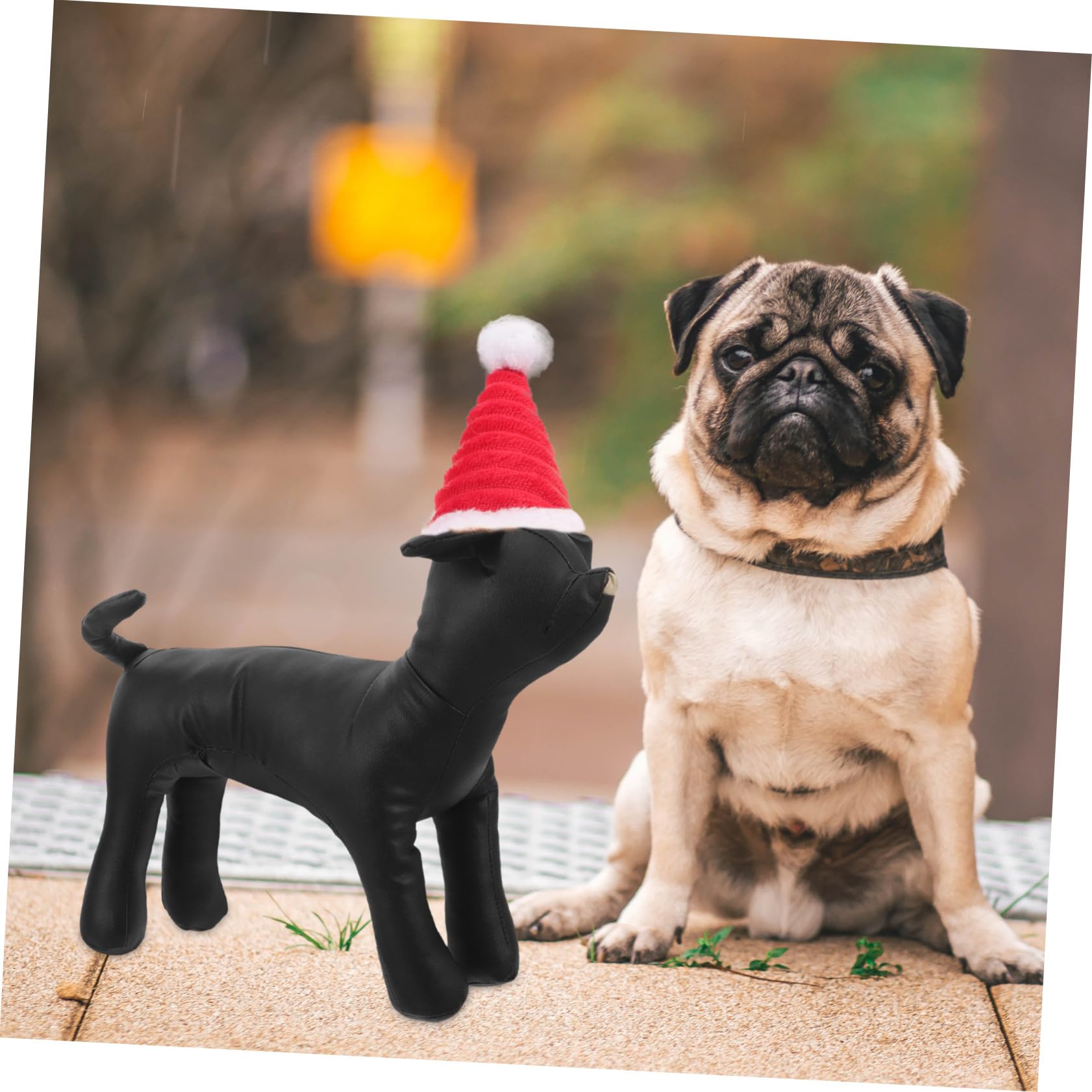 Mannequin Canin en Cuir PU Noir, Modèle pour Vêtements pour Chiens, Facile à Nettoyer, Design Classique, pour Magasins pour Animaux