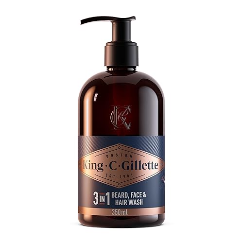 King C Gillette Lavado de barba para hombre 11 onzas con aceite de argán y aceite de aguacate para limpiar el cabello y la piel King C Gillette Lavado de barba para hombre 11 onzas con aceite de argán y aceite de aguacate para limpiar el cabello y la piel