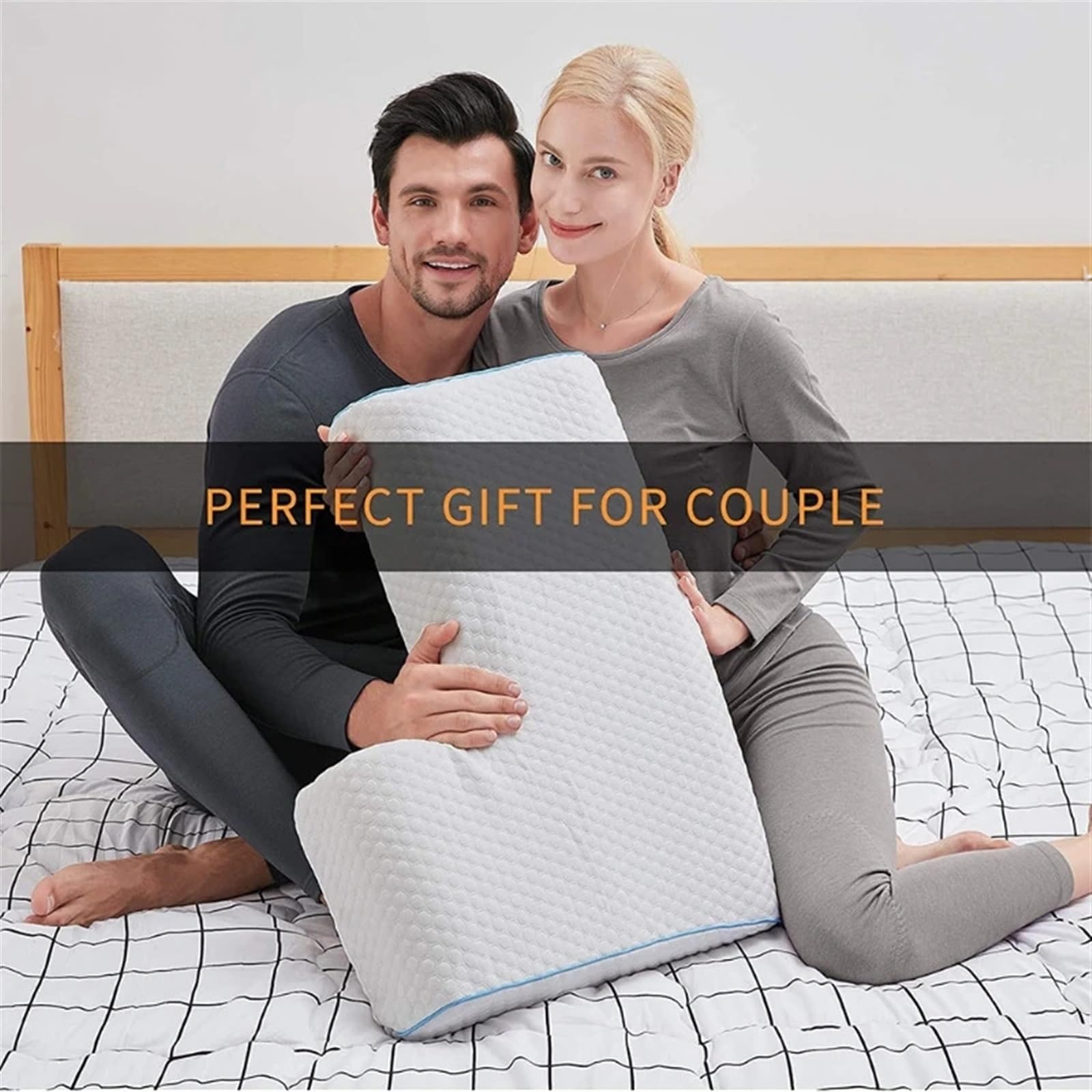 Almohada De Espuma Con Memoria Almohada de espuma viscoelástica Almohada for parejas con reposabrazos Espuma viscoelástica Anti presión de las manos Alivio del dolor de cuello Cojín cervical for dormi