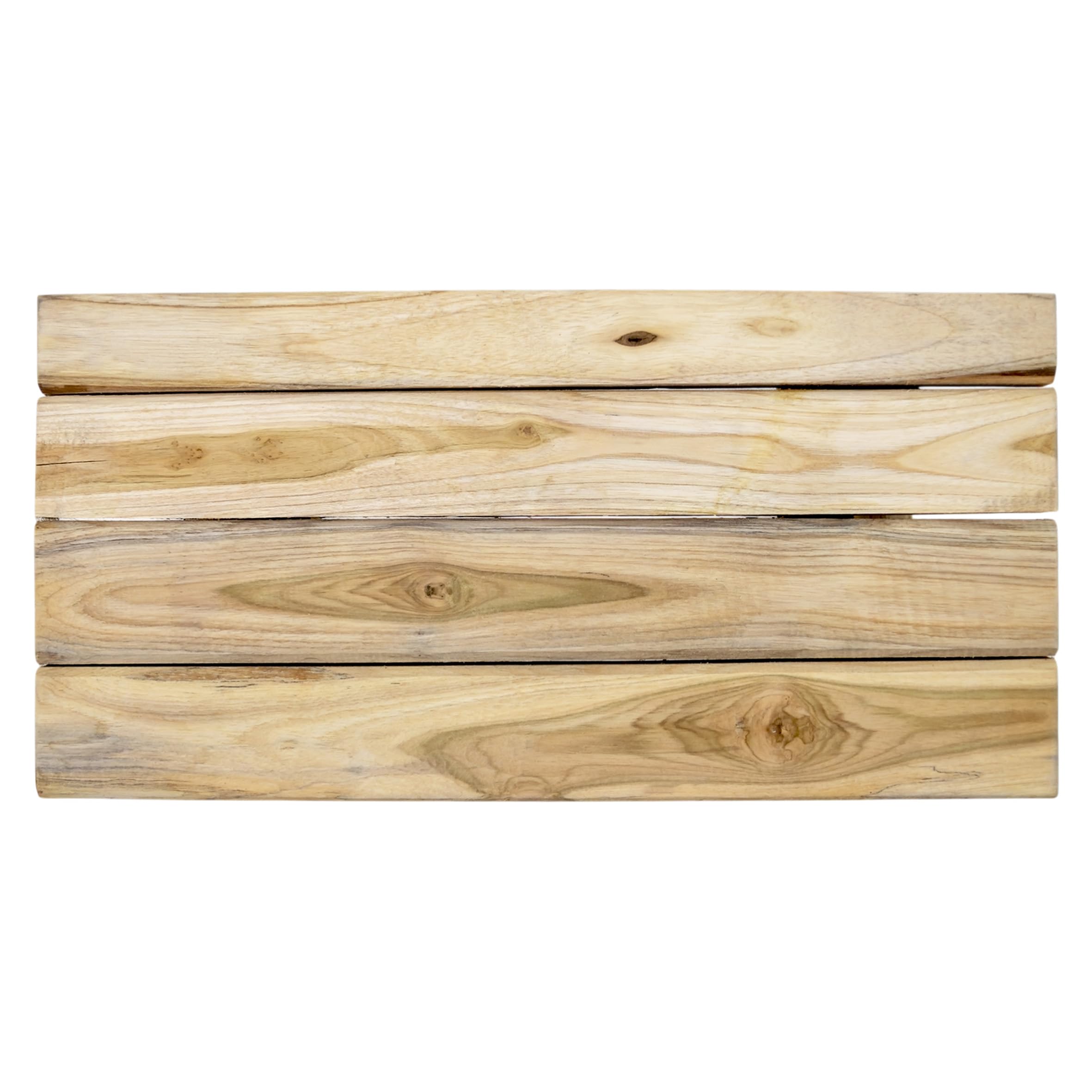 Spetebo Taburete rectangular de madera de teca, natural, 43 x 38 cm | Madera maciza, rústico, soporte para plantas, podio de flores, banco de madera en miniatura