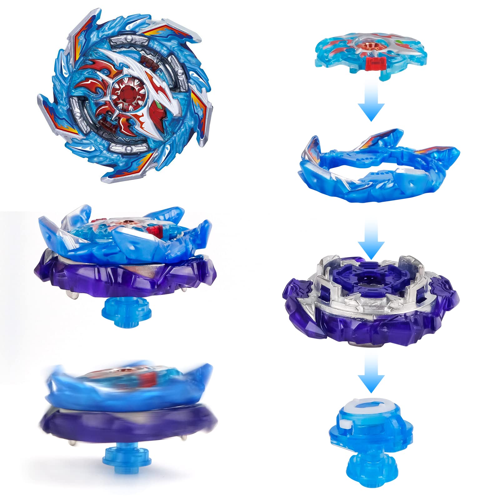 Burst QuadDrive Kampfkreisel Burst 4-pak B-160 B-153 B-159 B-157 Fusion Burst Battle Blade Kreisel Zestaw Kreisel z starterem