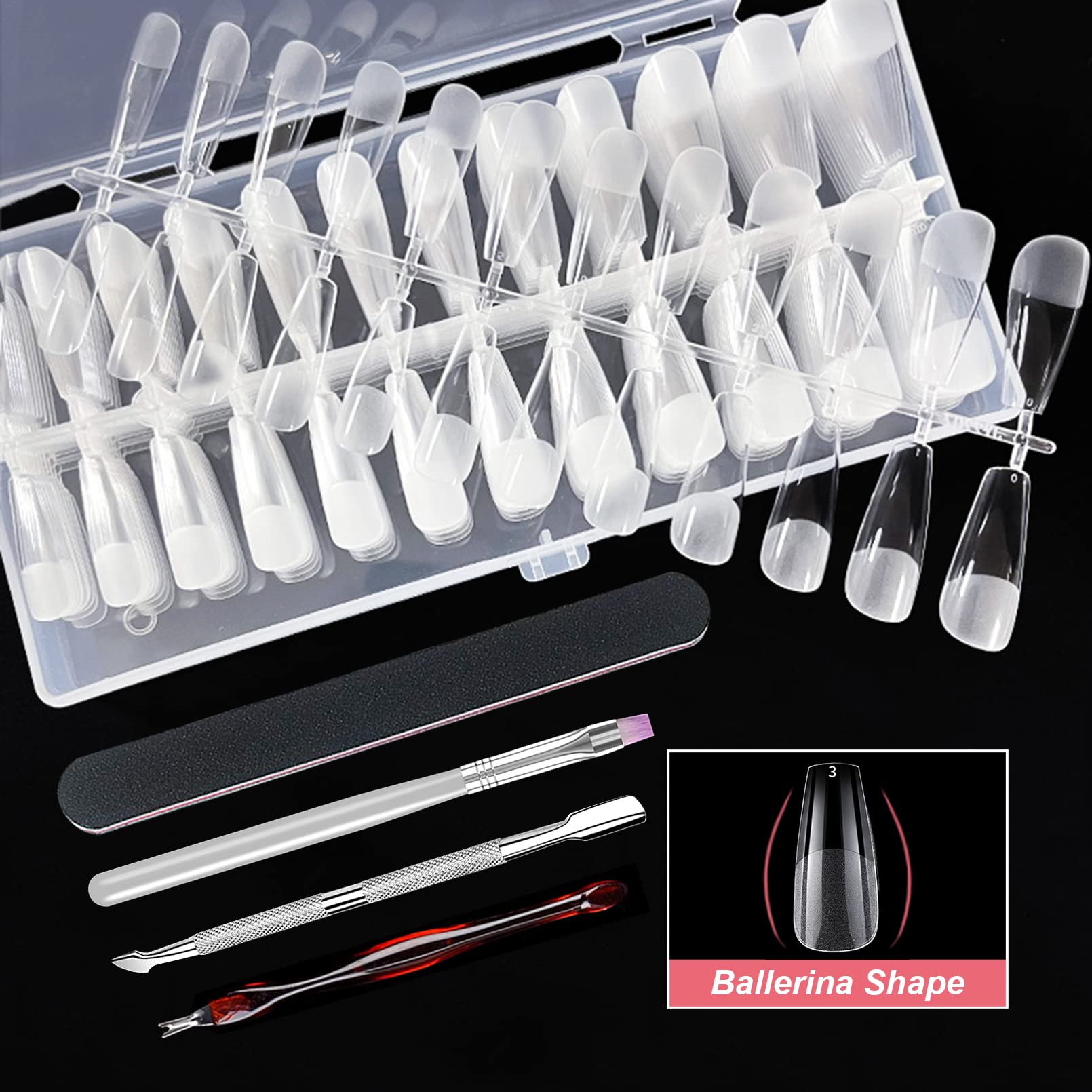 FITDON 240PCS Long Coffin False Nail Tips - Image 4