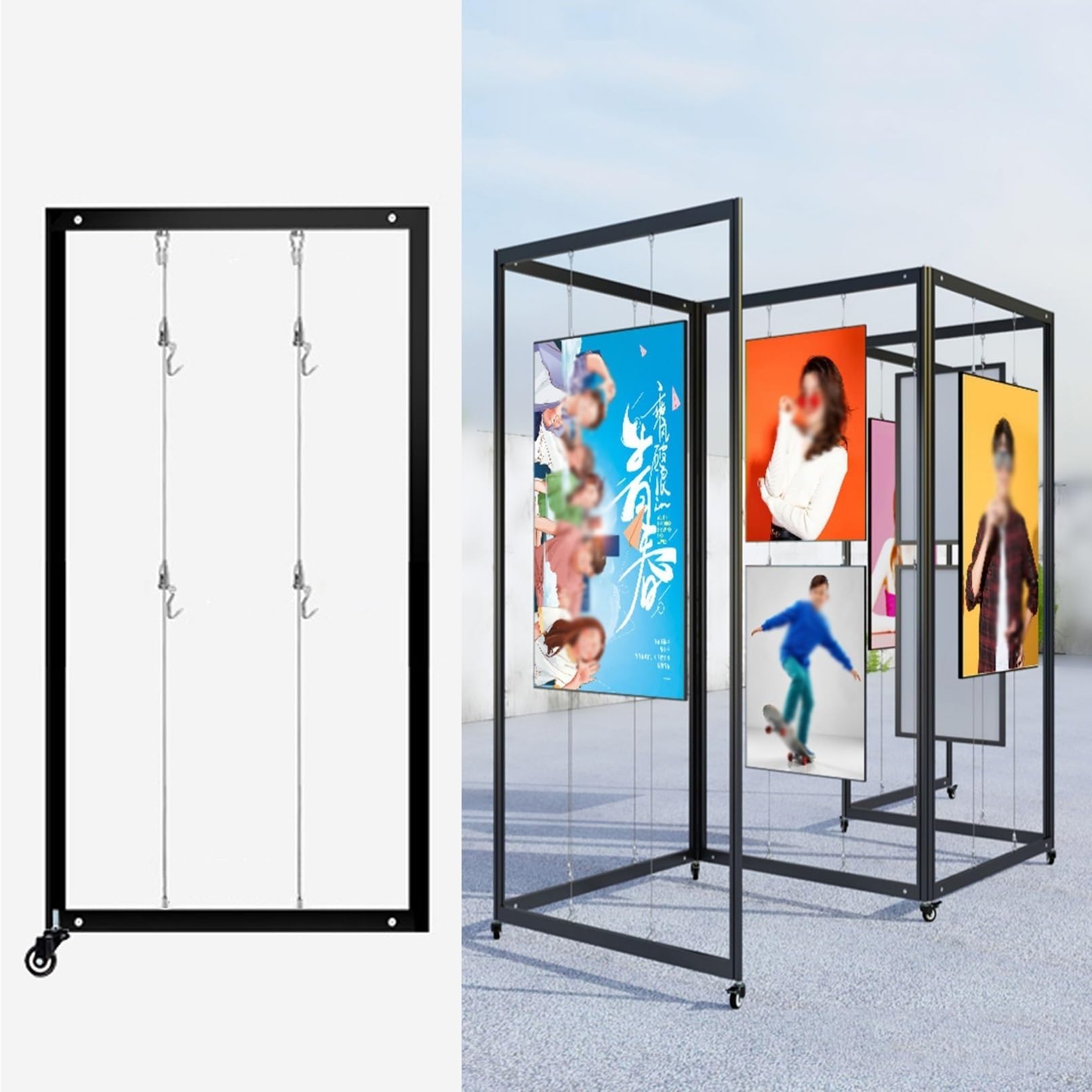 Lot de 3 présentoirs pliables pour expositions, 80 x 180 cm, parfaits pour la calligraphie, la peinture, la photographie, la publicité et les présentations