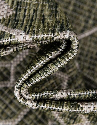 Vista 317 de Unique Loom Alfombra Colección enrejado Marroquí Celosía Transicional Interior y Exterior, Polipropileno Gris carbón/natural