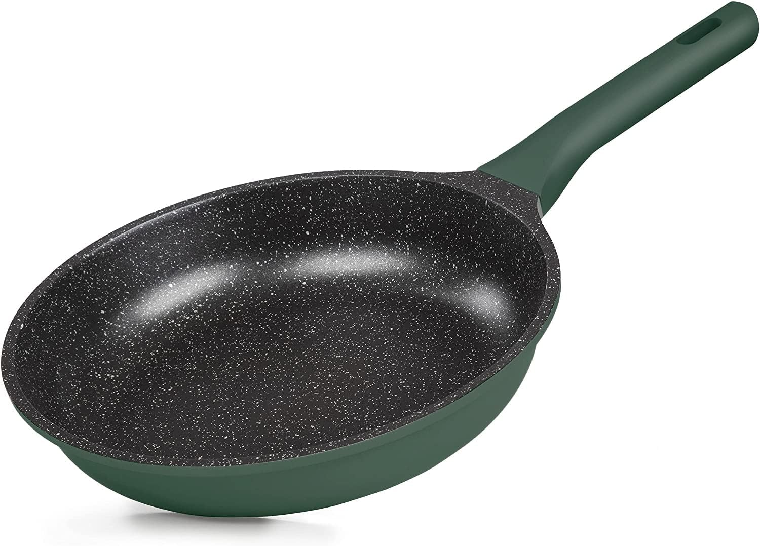 Chef's Star Nonstick Fry Pan Die Cast Aluminum Cookware with Silicon Handle Oven safe Skillet Korean Stone Pot 9-Inch, Green
