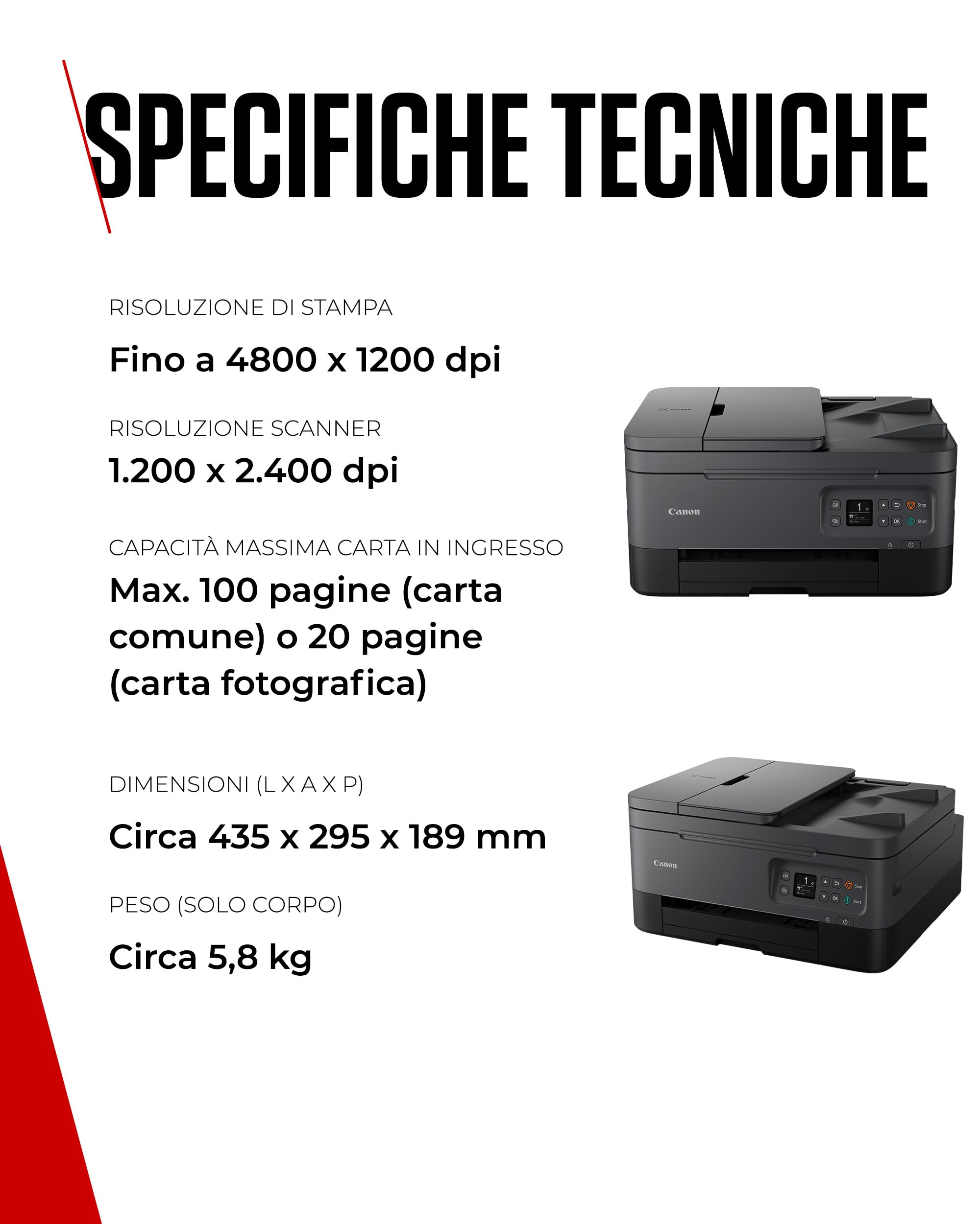 Canon PIXMA TS7450i Stampante Multifunzione Wireless - Stampa a Colori, ADF - Ideale per Casa e Ufficio
