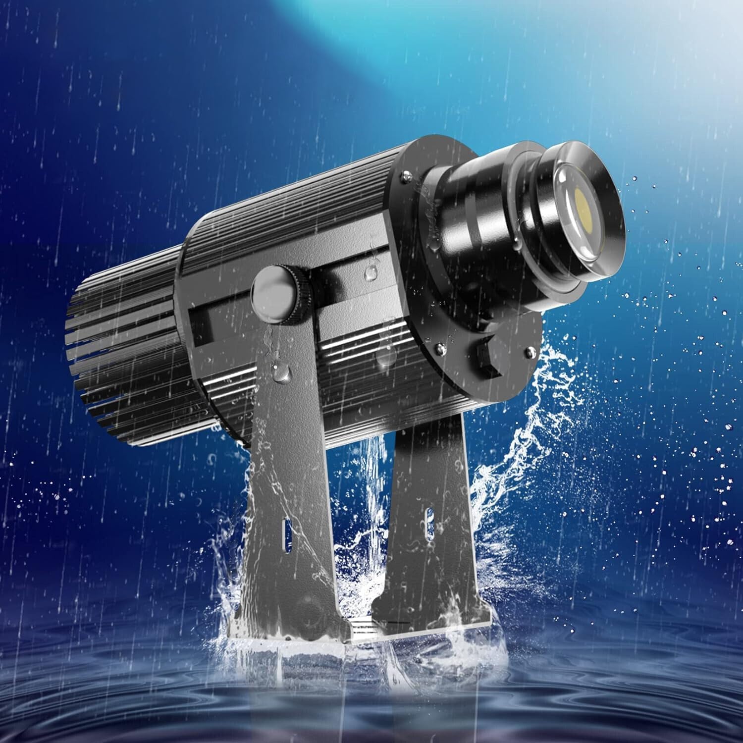 Outdoor 15W-110W Waterproof IP67 Wall Logo Commercial Door Head Light Projector (2 Colors Glass Gobos, 50W)