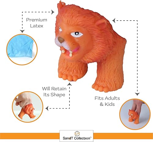 Miniatura 9 de Juego de 4 marionetas de dedo para caminar con temática de animales de selva de plástico educativo y divertido
