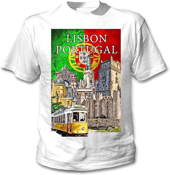 teesquare1st Men's Lisbon Portugal Souvenir White Tshirt TShirt