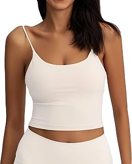 Women's Sports Tank Top, Sleeveless Basic Tank Top, Breathable and Lightweight for Gymnastics, Casual Short Tank Top with Spaghetti Straps