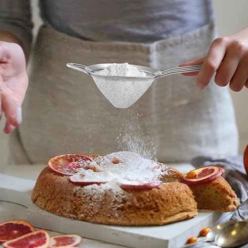 Miniatura 5 de TeamFar Colador de malla fina, colador de té de acero inoxidable de 3.3 pulgadas, colador de barra pequeña cónica de malla para cóctel, jugo de