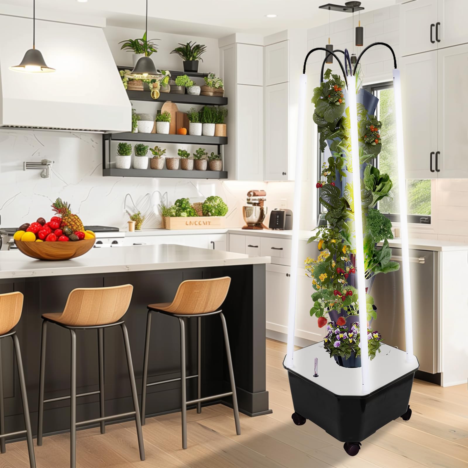 Hydroponic Growing System with Grow Lights, Indoor Gardening System, Grow Plant Food at Home with 40 Pieces at a time for Fruits, Vegetables, Herbs,
