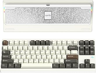 KEEBMONKEY WOBKEY Crush 80 Reboot CNC Aluminum 5-Second Quick-Release Triple-Mode Connectivity Mechanical Keyboard with Superior Acoustics (Pro White)