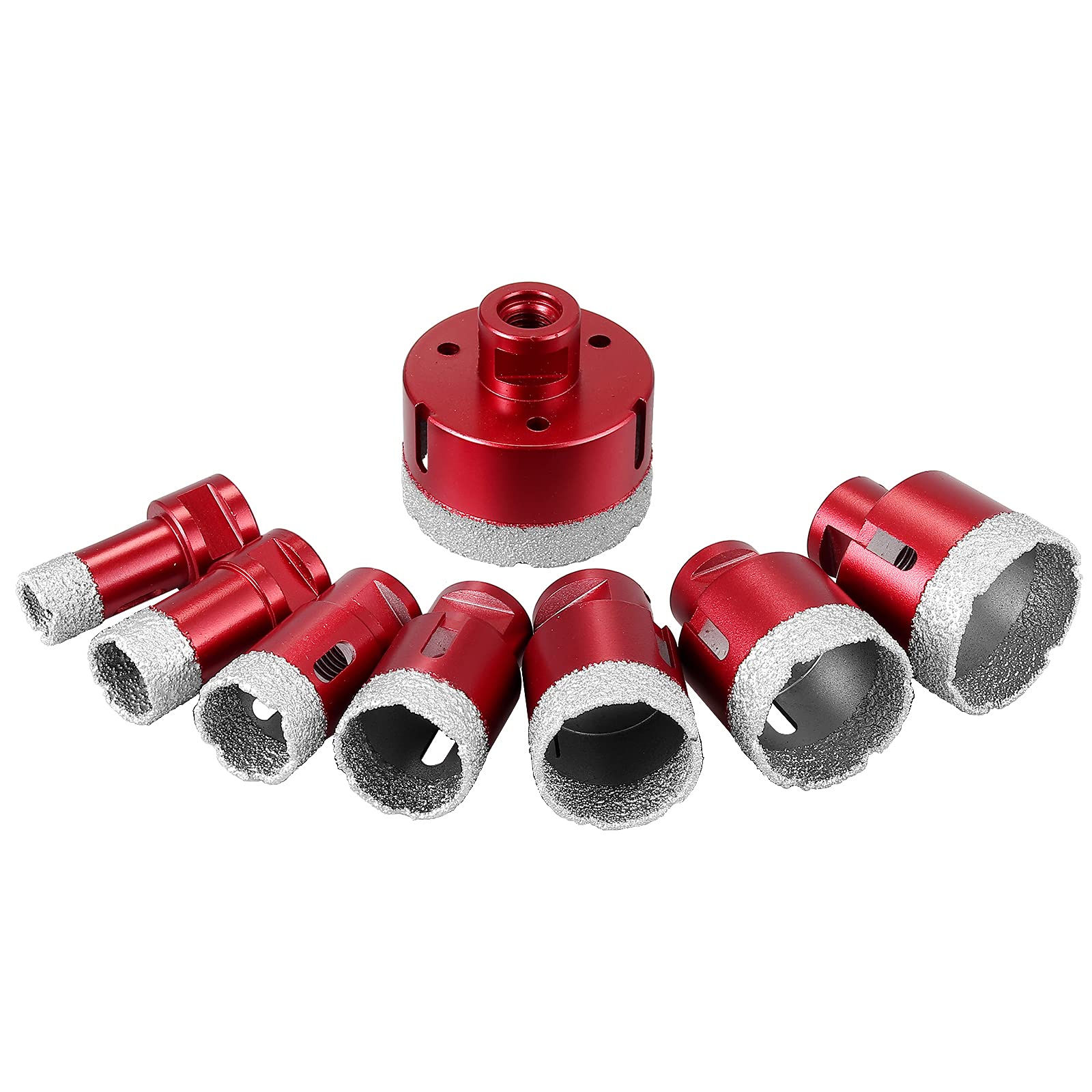 COLFULINE 8PCS Broca de Diamante Seco Soldada,Corona Diamante de Núcleo con 20mm,25mm,30mm,35mm,40mm,45mm,50mm,68mm,Perforación para Azulejos,Cerámica, Mármol, Granito